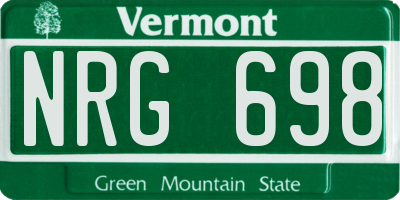 VT license plate NRG698