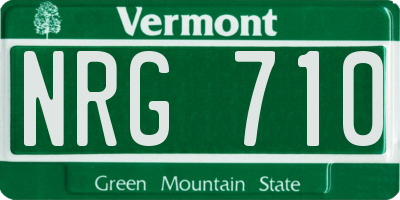 VT license plate NRG710