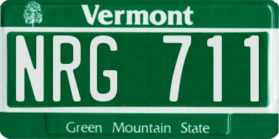 VT license plate NRG711