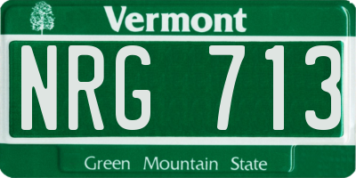 VT license plate NRG713