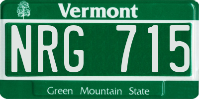 VT license plate NRG715