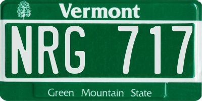 VT license plate NRG717