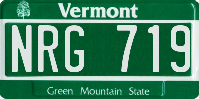 VT license plate NRG719