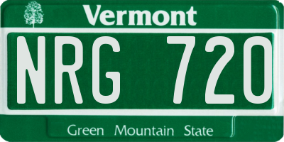 VT license plate NRG720