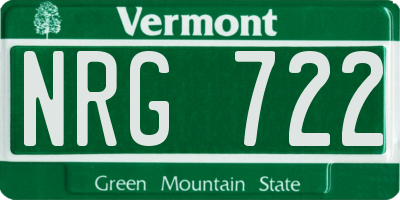 VT license plate NRG722