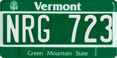 VT license plate NRG723