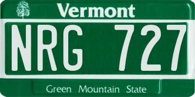VT license plate NRG727