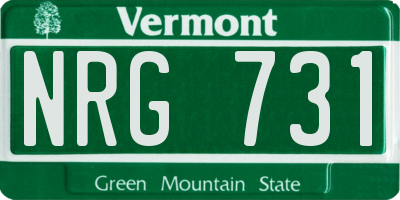 VT license plate NRG731