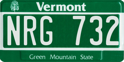 VT license plate NRG732