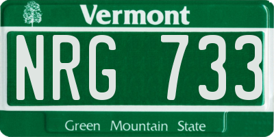 VT license plate NRG733