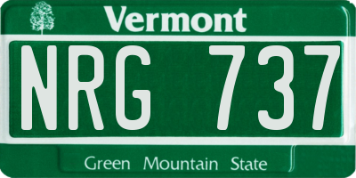 VT license plate NRG737