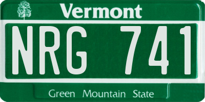 VT license plate NRG741