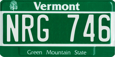 VT license plate NRG746