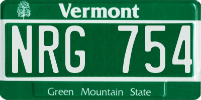 VT license plate NRG754