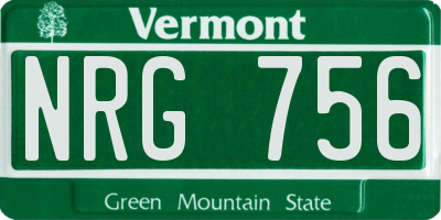 VT license plate NRG756
