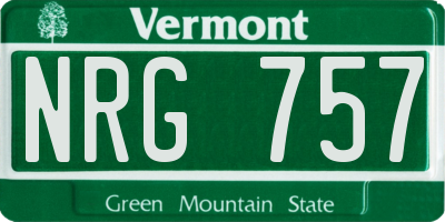 VT license plate NRG757