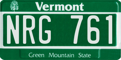 VT license plate NRG761