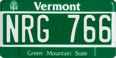 VT license plate NRG766