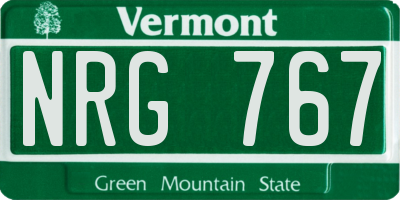 VT license plate NRG767