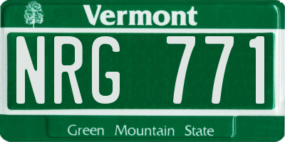 VT license plate NRG771