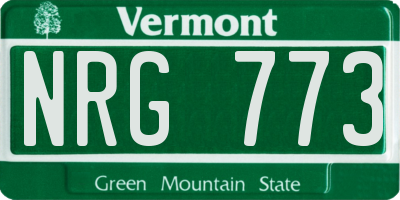VT license plate NRG773