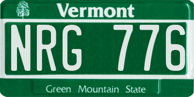 VT license plate NRG776
