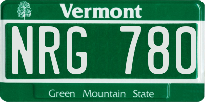 VT license plate NRG780