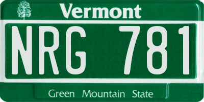 VT license plate NRG781