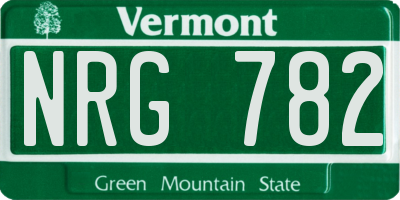 VT license plate NRG782