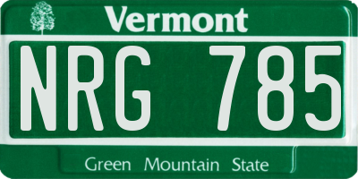 VT license plate NRG785