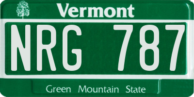 VT license plate NRG787