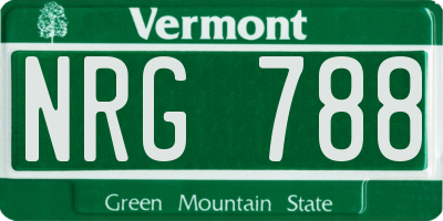 VT license plate NRG788