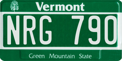 VT license plate NRG790