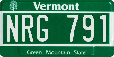 VT license plate NRG791