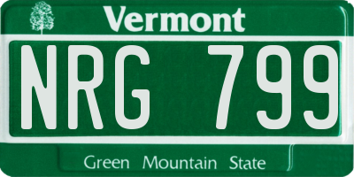 VT license plate NRG799