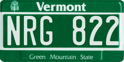 VT license plate NRG822