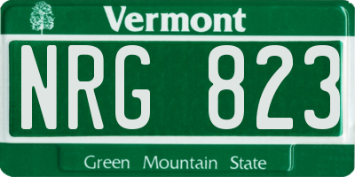 VT license plate NRG823