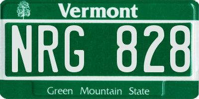 VT license plate NRG828