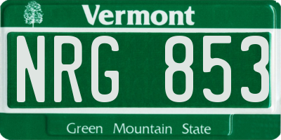 VT license plate NRG853