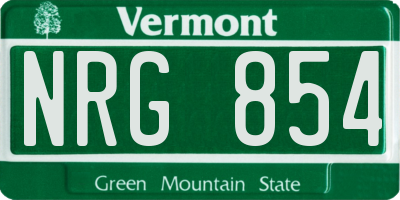 VT license plate NRG854