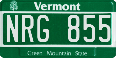 VT license plate NRG855