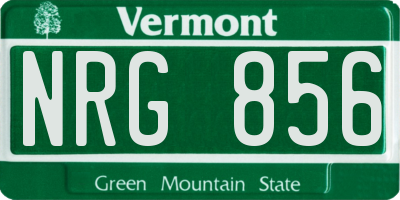 VT license plate NRG856