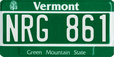 VT license plate NRG861
