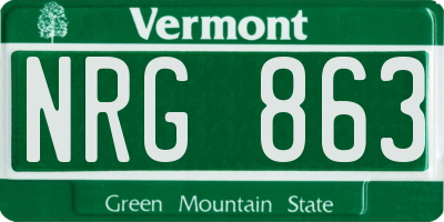 VT license plate NRG863