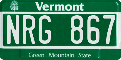VT license plate NRG867