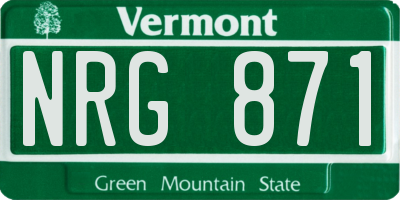 VT license plate NRG871