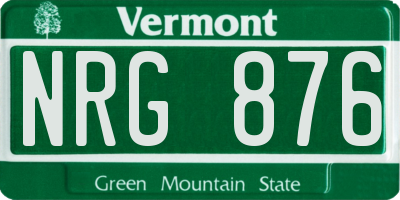 VT license plate NRG876