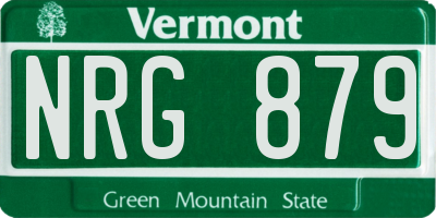 VT license plate NRG879