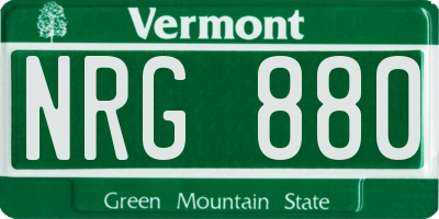 VT license plate NRG880