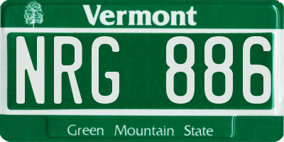 VT license plate NRG886